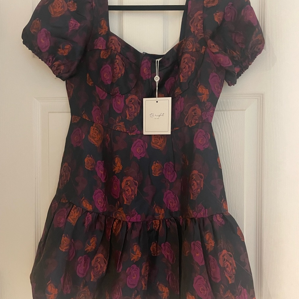 Elegant Purple and Orange Floral Women's Top